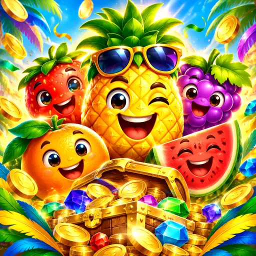 Tela do Fruit Party com frutas em grade agrupada