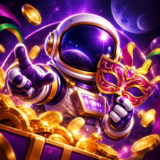 Astronauta do Spaceman flutuando com multiplicador crescente